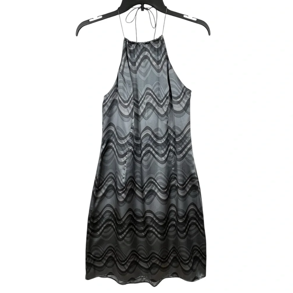 NWT The Limited 100% Silk Grey Patterned Dress Vintage 90’s Y2K Size 6